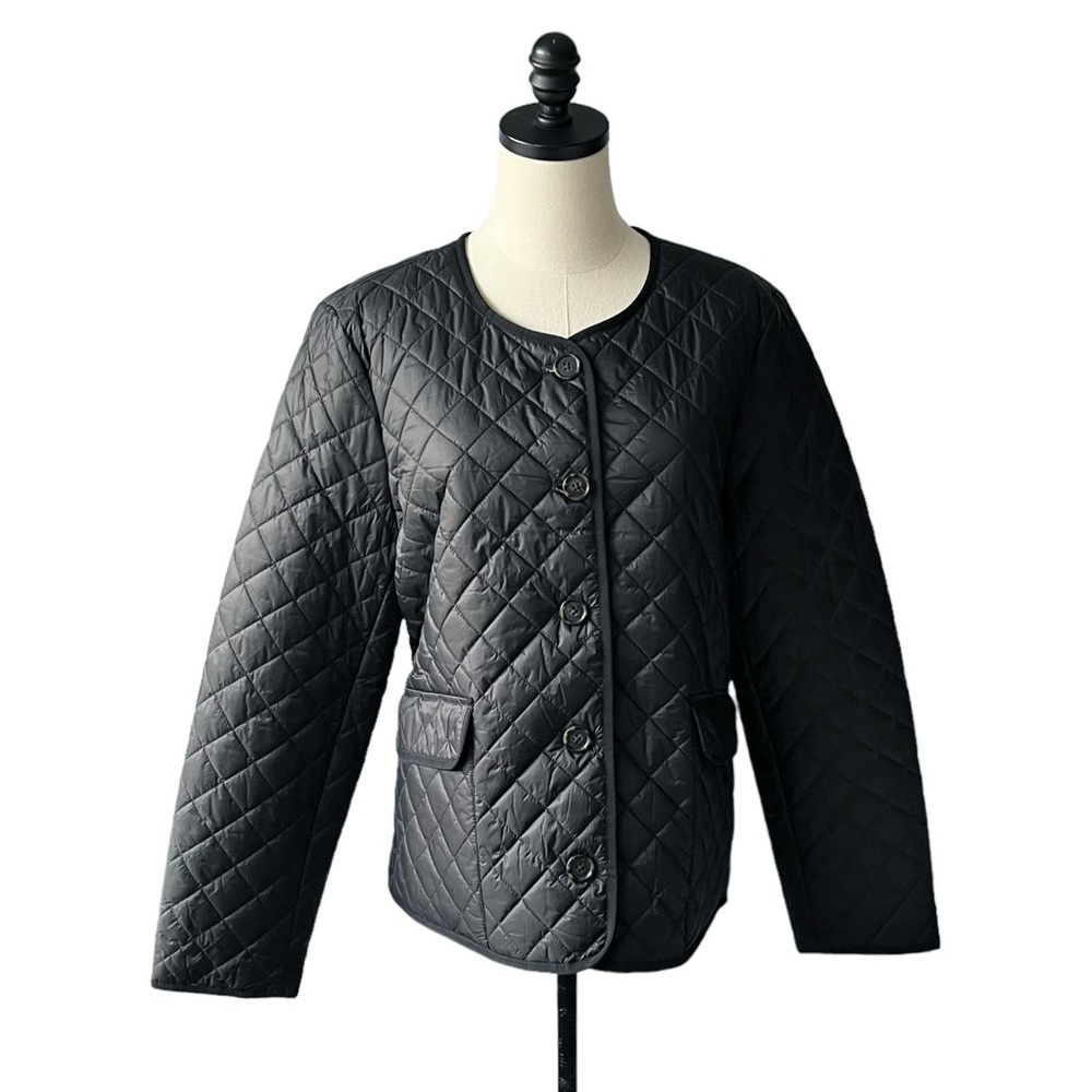 J. Crew Black Quilted Lightweight Lady Jacket | 14 NEW - Picture 3 of 14